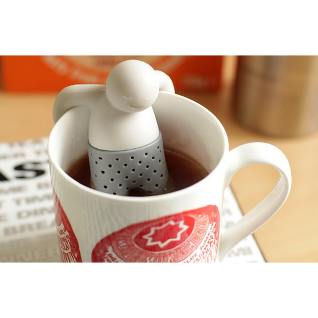 COLADOR INFUSOR DE TE "MR TEA" HOMBRECITO DE SILICONA PARA TAZA.