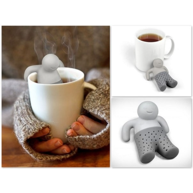 COLADOR INFUSOR DE TE "MR TEA" HOMBRECITO DE SILICONA PARA TAZA.