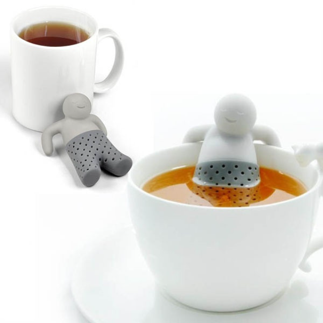 COLADOR INFUSOR DE TE "MR TEA" HOMBRECITO DE SILICONA PARA TAZA.