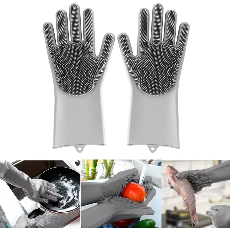 GUANTES SILICONA ESPONJA LAVAPLATOS, MASCOTA, COCINA.