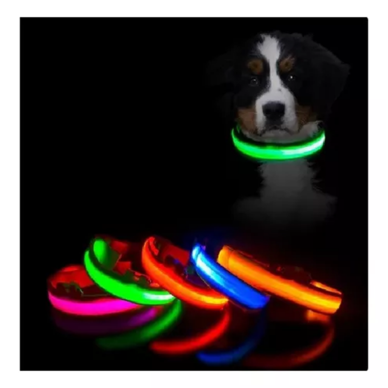 COLLAR PARA MASCOTAS CON LUZ LED