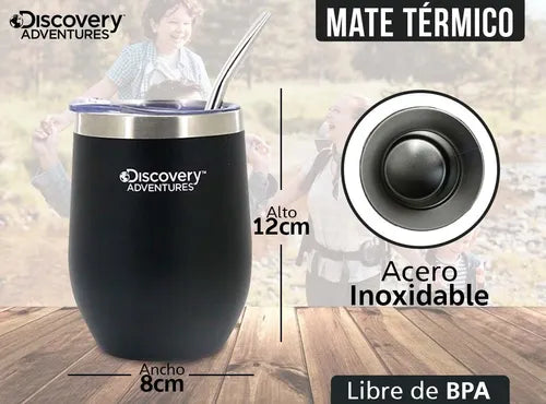 Mate Acero Inoxidable Vaso Térmico Discovery Tapa+ Bombilla