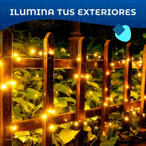 Guirnalda 10 Bombillas Led Solar Luces Exterior Kermesse Bar