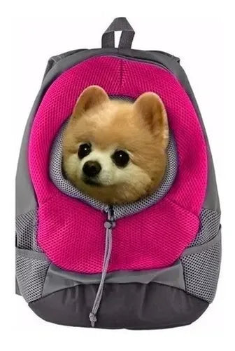 Mochila Bolso Transportadora Mascota Paseo Viaje Perro Gatos (Color segun stock)