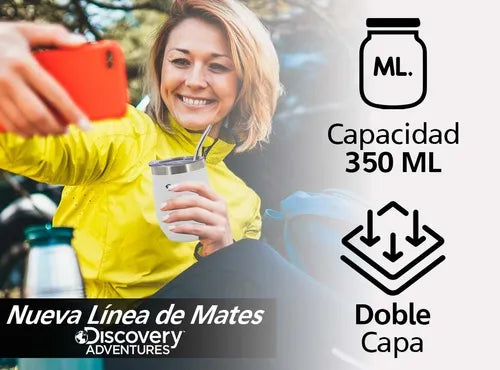 Mate Acero Inoxidable Vaso Térmico Discovery Tapa+ Bombilla