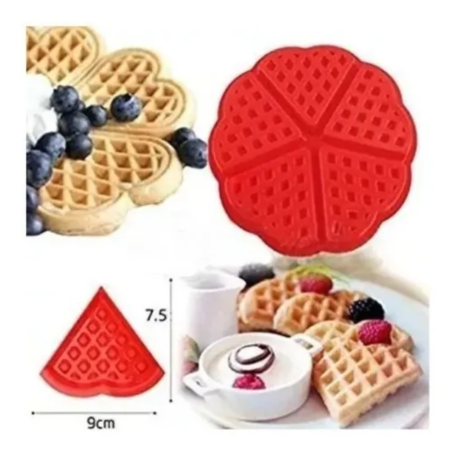 MOLDE DE SILICONA WAFFLE CON FORMA DE CORAZÓN. IDEAL REPOSTERÍA